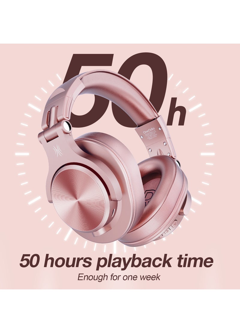 OneOdio A70 Wirless Bluetooth Over-Ear Headphone with Shareport 3.5Mm/6.35Mm Stereo Jack For Guitar Amp Computer PC Tablet Home Office Travel Pink - Image 2