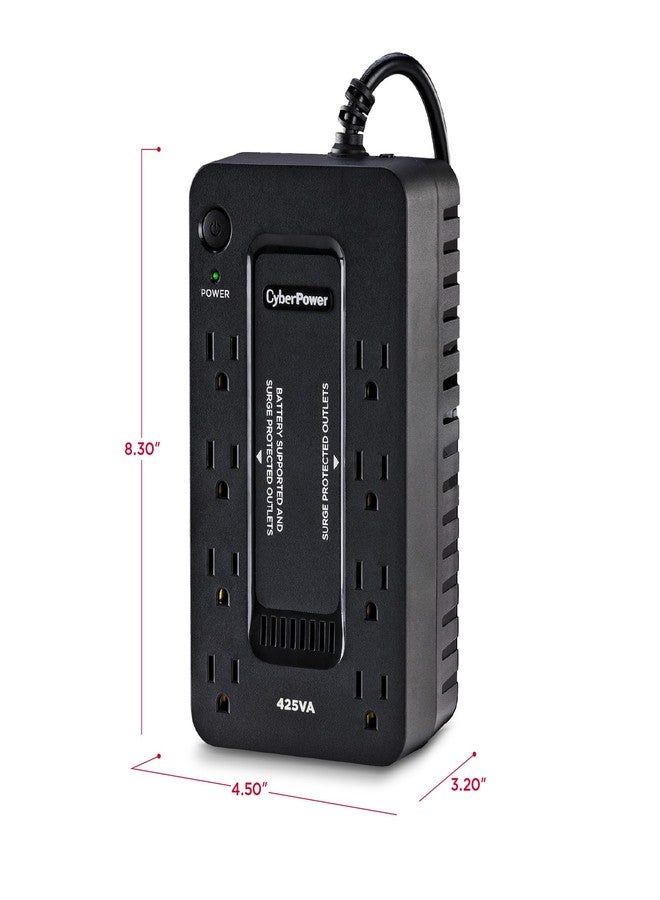 CyberPower نظام تزويد الطاقة الاحتياطية CyberPower ST425، بقدرة 425 فولت أمبير/260 واط، مزود بـ 8 منافذ، صغير الحجم - Image 5