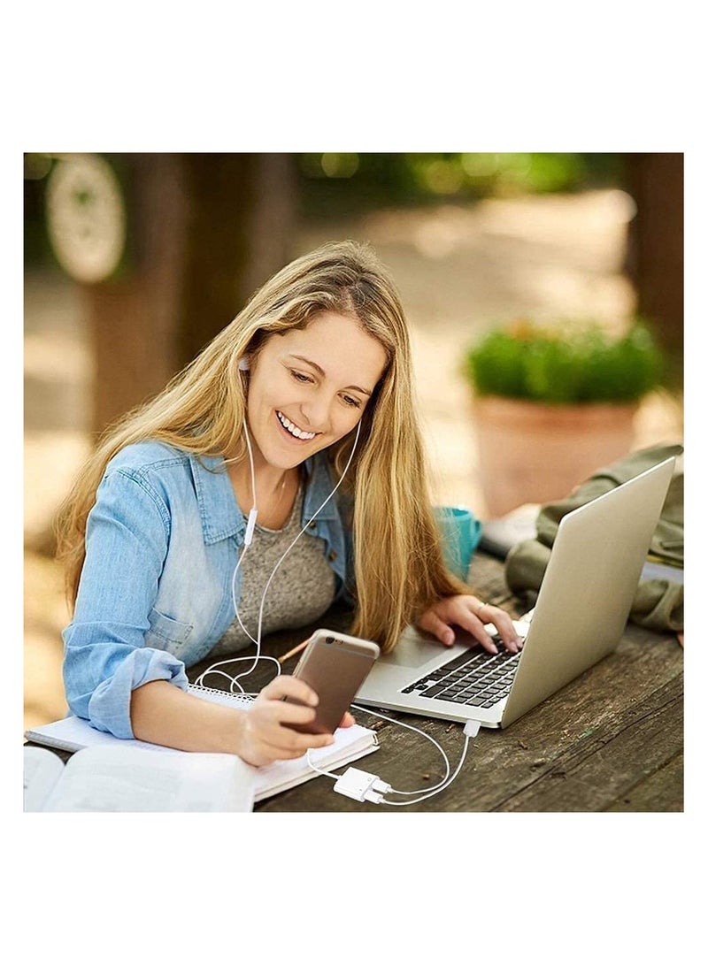 General 2 in 1 Dual Lightning Charger Cable Aux Audio Adapter Converter for iPhone 12/11/XS/XR/X/8/7/6/iPad, Support Calling+Charging+Music Control  - Image 4