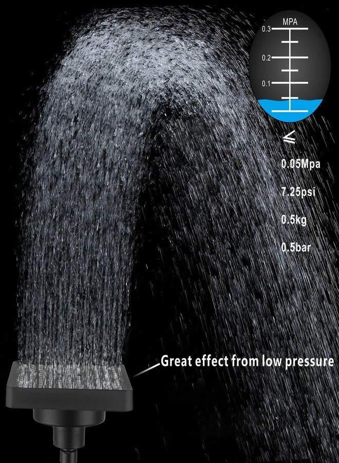 Nuodan High Pressure Rain Shower Head with Filtered - 6" Square Showerhead Filter for Remove Chlorine and Harmful Substances, Improve Hair and Skin Problems, Matte Black - Image 2