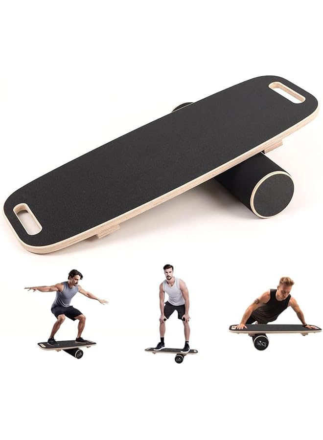 PROMASS Balance Board, Stability Core Trainer, Training Board For Exercise, Fitness, Non-Slip Deck And Roller - 3 Different Distance Options For Improve Core Strength And Balance Control - Image 1