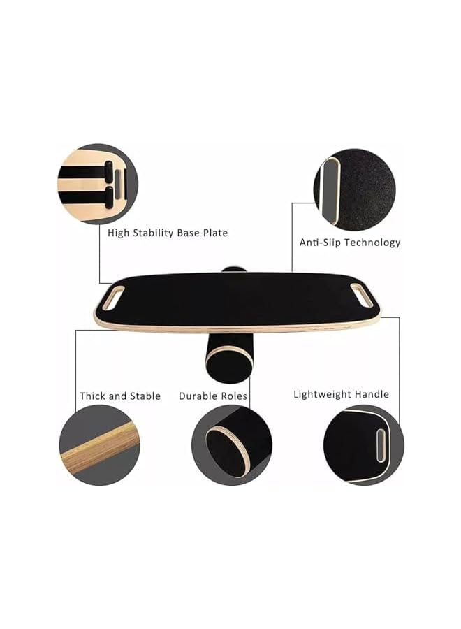 PROMASS Balance Board, Stability Core Trainer, Training Board For Exercise, Fitness, Non-Slip Deck And Roller - 3 Different Distance Options For Improve Core Strength And Balance Control - Image 3