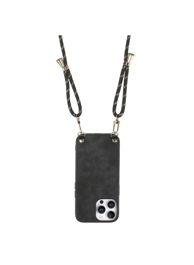 Zaboon Case For iPhone 13 Pro Max Vintage Leather PC Back Cover Phone Case with Crossbody Strap - Image 3