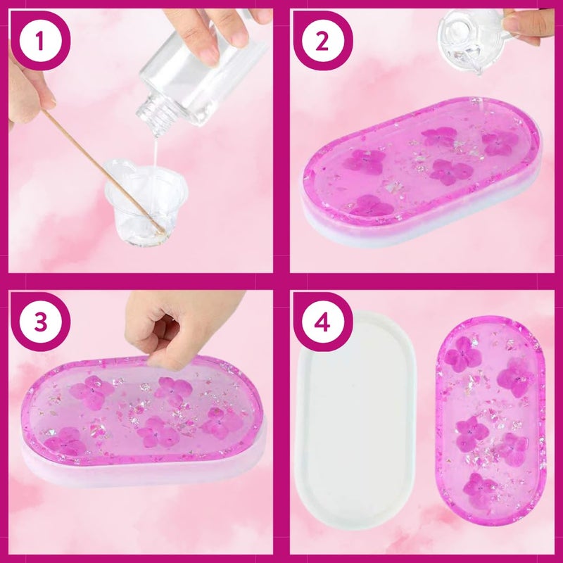 Oytra Oytra Resin Oval Tray Mould 8 Inch Silicone Mold for Photo Frame Serving Tray for DIY Casting Crafting Materials Set for Beginners and Artists - Image 4