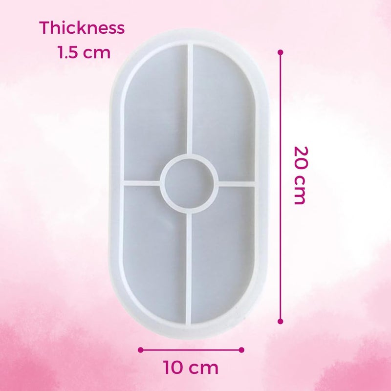 Oytra Oytra Resin Oval Tray Mould 8 Inch Silicone Mold for Photo Frame Serving Tray for DIY Casting Crafting Materials Set for Beginners and Artists - Image 5