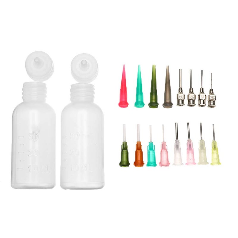 ZEYER 2Pcs Jagua Henna Temporary Tattoo Kit Applicator Bottles with 16 Tips Needles for Henna Tattoo Cone Tattoo Bottle Kits - Qty 2 & 16 Tips - Image 1