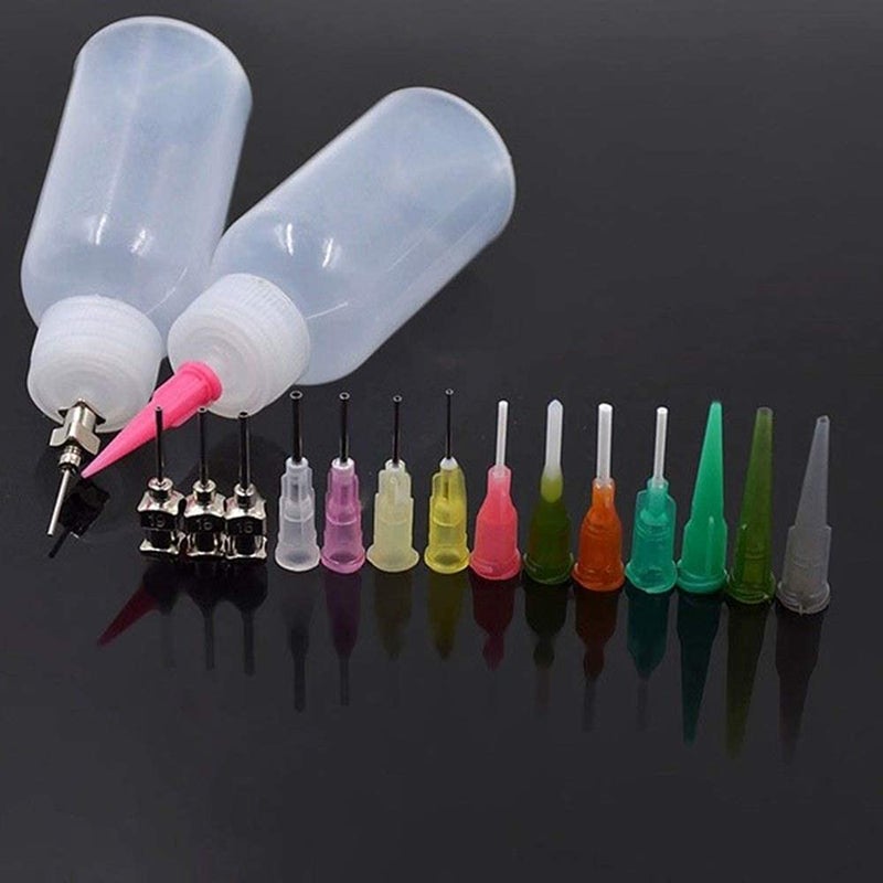 ZEYER 2Pcs Jagua Henna Temporary Tattoo Kit Applicator Bottles with 16 Tips Needles for Henna Tattoo Cone Tattoo Bottle Kits - Qty 2 & 16 Tips - Image 5