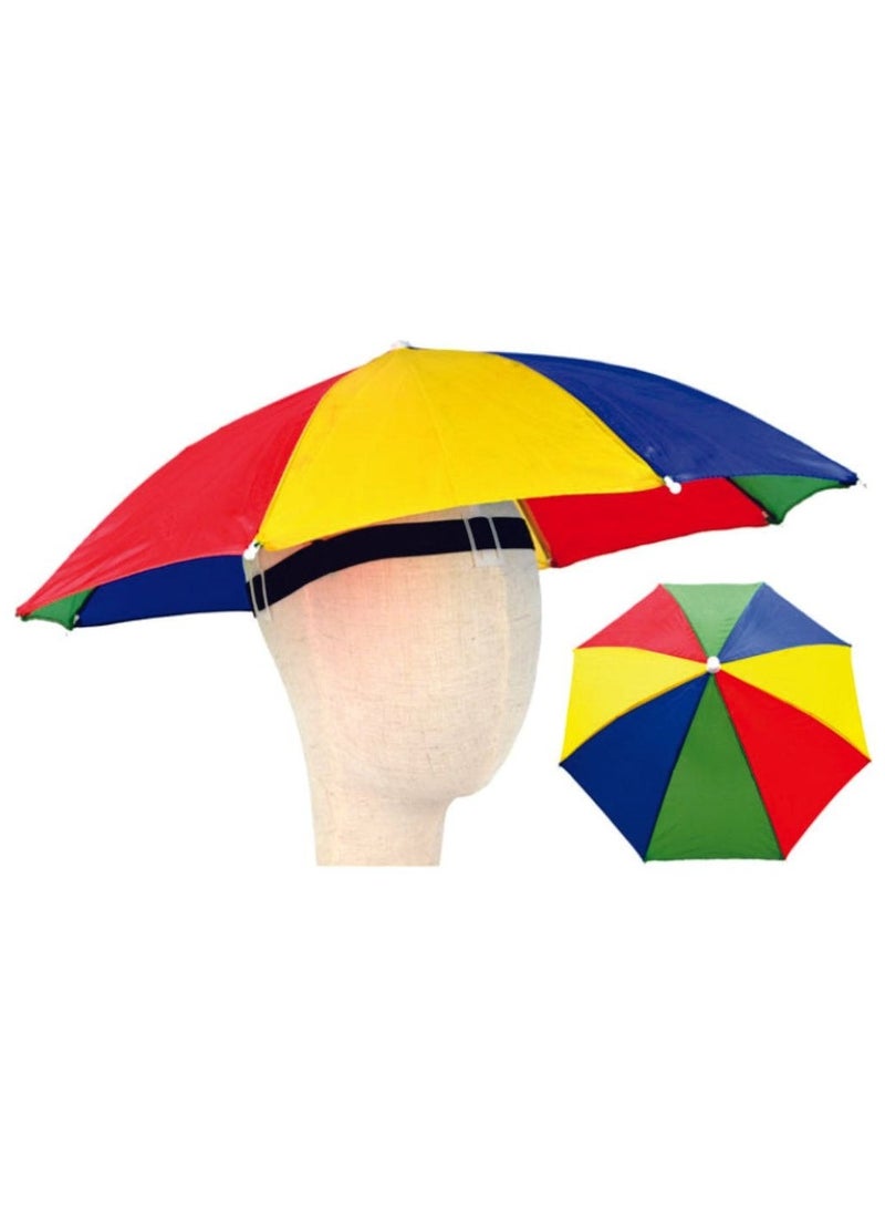 Generic Men's & Women's Hat Headwear Umbrella Cap for Outdoor Sun Rain Protection 21 inches Multicolor - Image 1