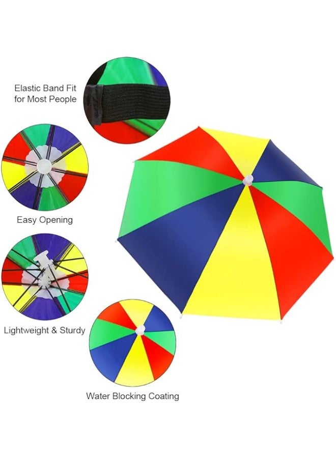 Generic Men's & Women's Hat Headwear Umbrella Cap for Outdoor Sun Rain Protection 21 inches Multicolor - Image 2