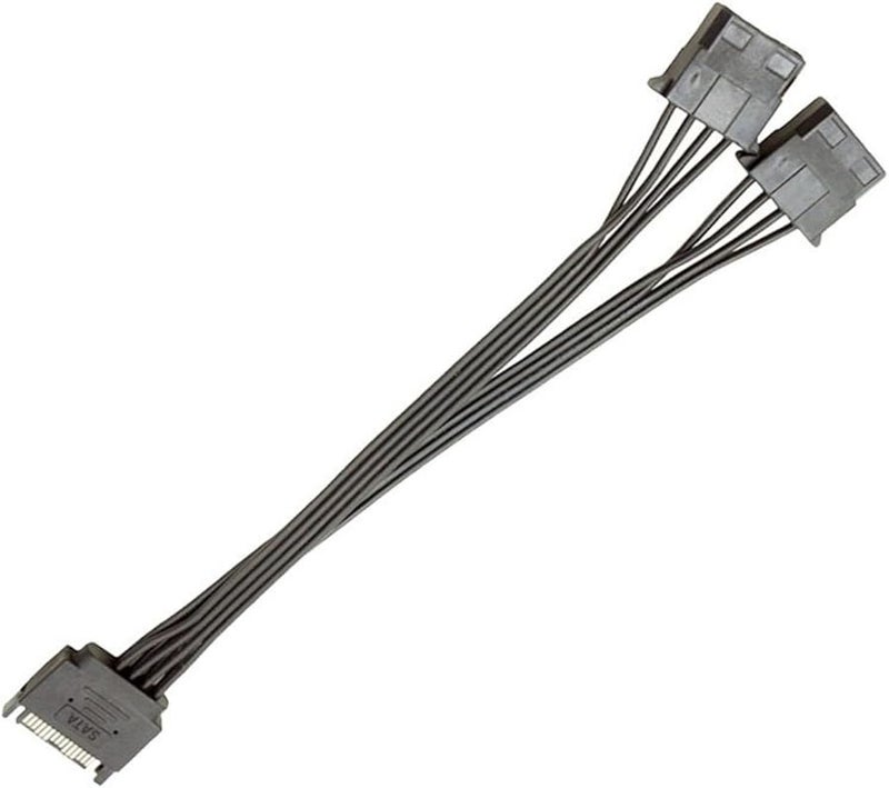 15Pin ذكر إلى 2 أنثى 4Pin كابل تمديد طاقة محرك أقراص IDE لجهاز الكمبيوتر - Image 5