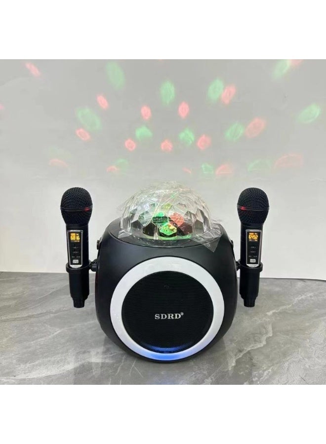 SD325 High Power Portable Karaoke Speaker with Dual Wireless Microphones for Outdoor DJ Parties - Image 2