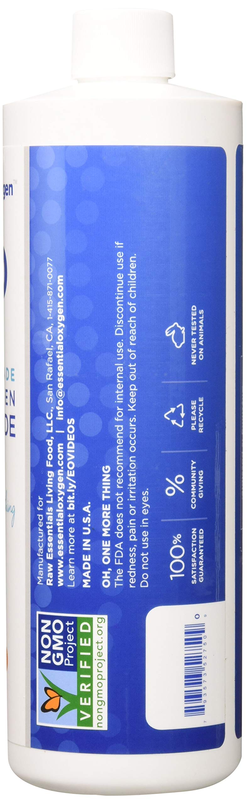 Essential Oxygen بيروكسيد الهيدروجين 3% من الأكسجين الأساسي، درجة غذائية، 16 أونصة (عبوة من 1) - Image 2