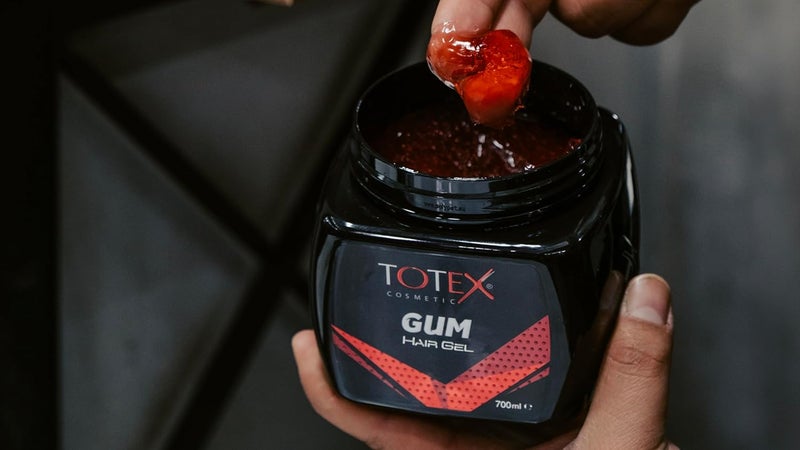 Totex Hair Styling Gum-Gel Gummy Ultra Strong Edge Control Red Gel For Men Woman Afro Hair 700 ml - Image 4