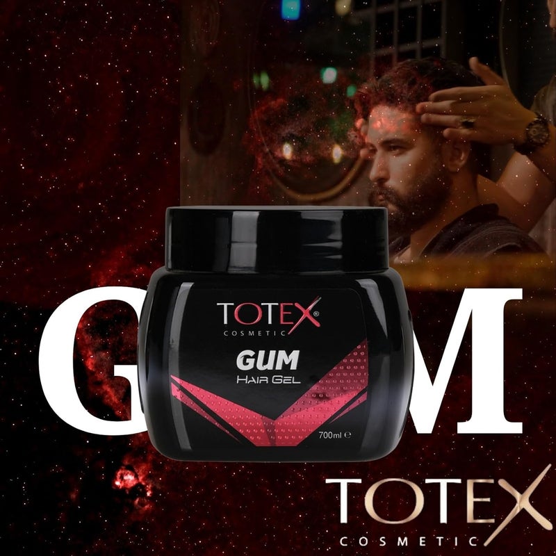 Totex Hair Styling Gum-Gel Gummy Ultra Strong Edge Control Red Gel For Men Woman Afro Hair 700 ml - Image 5