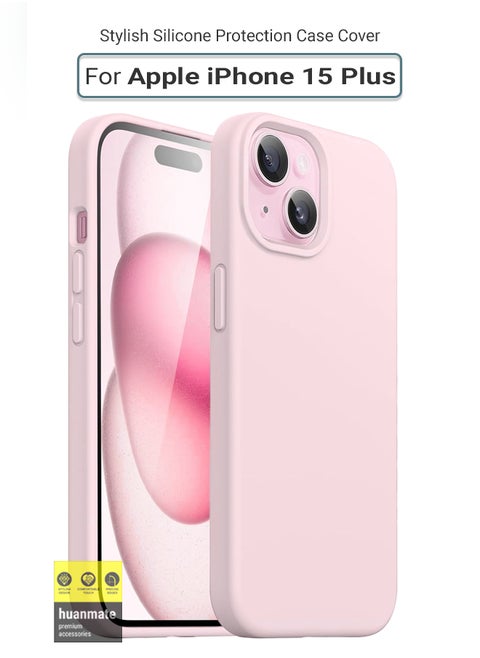 Stylish Silicone Case Cover For Apple iPhone 15 Plus Pink