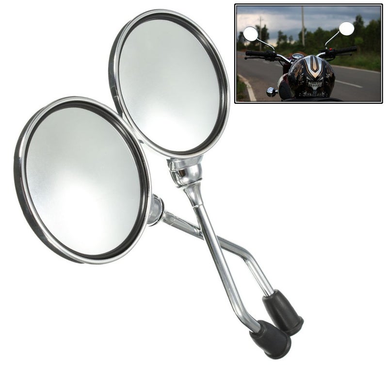 Dhe Best RM-03 Metal Round Chrome Bike Handle Bar Rear View Side Fancy Mirror for Suzuki Access -Set of 2 Pieces - Image 5