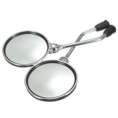 Dhe Best RM-03 Metal Round Chrome Bike Handle Bar Rear View Side Fancy Mirror for Suzuki Access -Set of 2 Pieces - Image 3