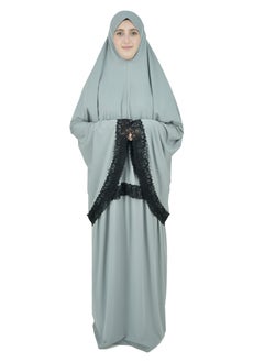 DAMAS COLLECTION Two Piece Islamic prayer dress women with Lace - Prayer Clothes for Women - Prayer Abaya For women - Jilbab 2 piece, Umrah essentials for women - Prayer set  - Image 4