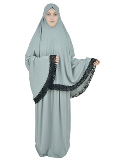 DAMAS COLLECTION Two Piece Islamic prayer dress women with Lace - Prayer Clothes for Women - Prayer Abaya For women - Jilbab 2 piece, Umrah essentials for women - Prayer set  - Image 1