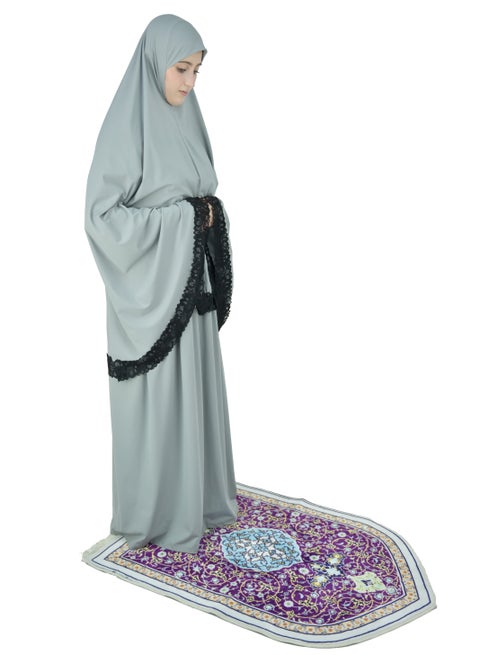 DAMAS COLLECTION Two Piece Islamic prayer dress women with Lace - Prayer  Clothes for Women - Prayer Abaya For women - Jilbab 2 piece, Umrah  essentials for women - Prayer set |