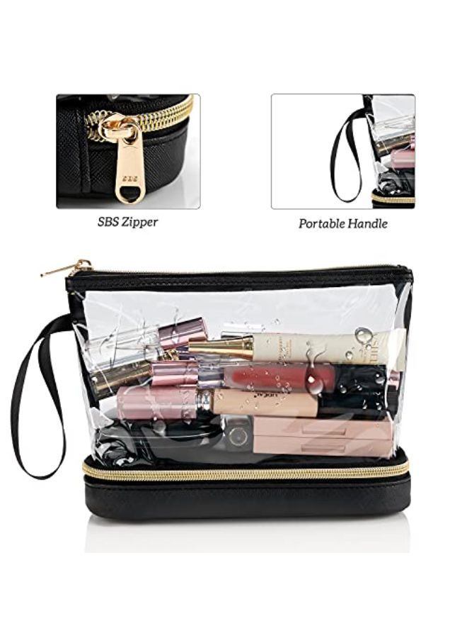 Ethereal Keup Bag, Small Makeup Bag For Purse Travel Makeup Bag For Women Tsa Approved Cosmetic Bag Waterproof Toiletry Bag (Black)  - Image 3