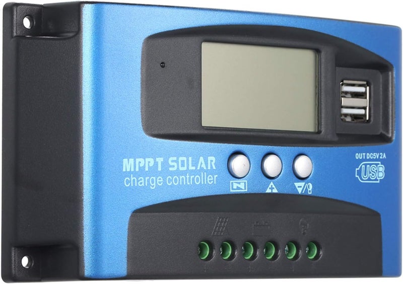 BAGGRA 100A MPPT Solar Charge Controller Dual USB LCD Display Auto Solar Cell Panel Charger Regulator - Image 1
