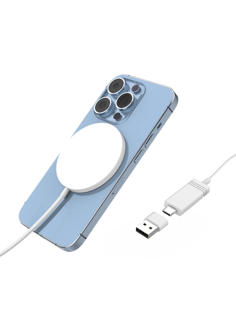 مقبض الباب شاحن مانوبولا اللاسلكي المغناطيسي، شاحن آمن مغناطيسيًا لأجهزة Apple، شاحن سري  وات متوافق مع iPhone 16/15/14/13/12 Pro/Max/Plus/Mini وAirPods 3/2/Pro 2/Pro - Image 1