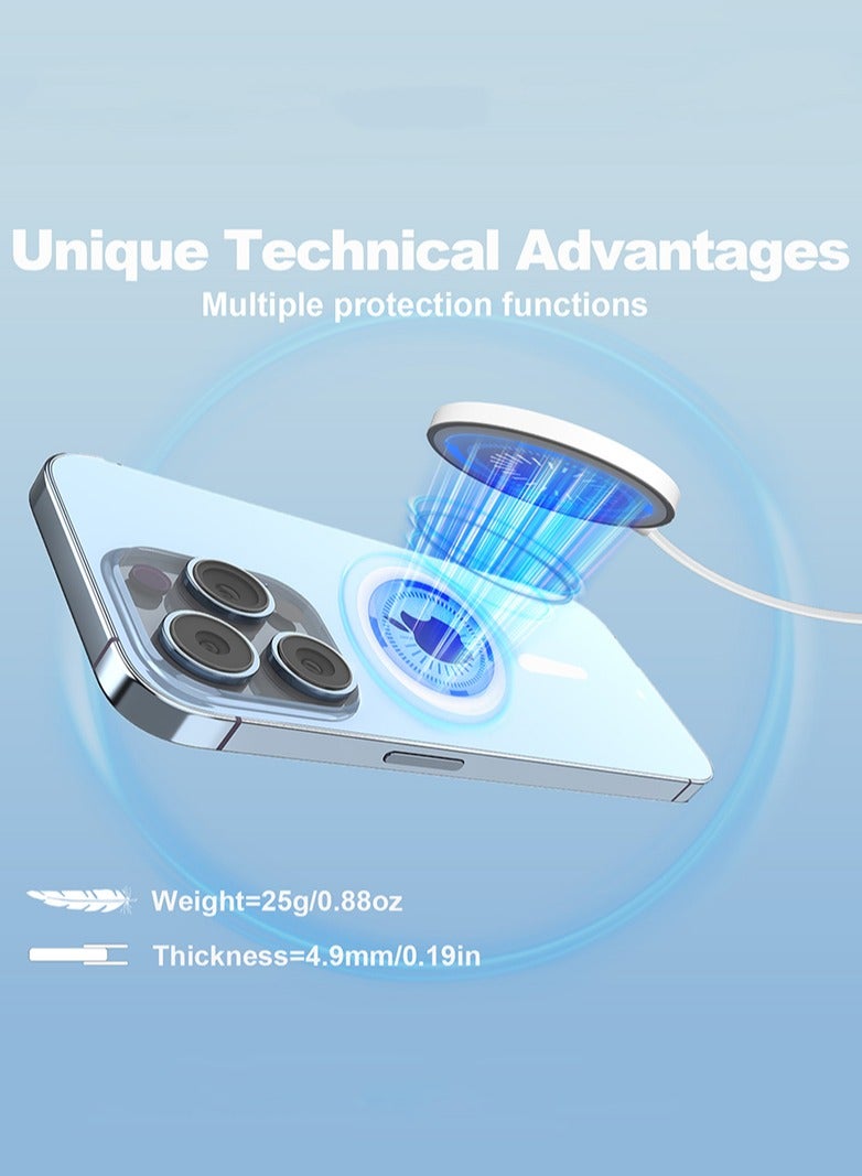 مقبض الباب شاحن مانوبولا اللاسلكي المغناطيسي، شاحن آمن مغناطيسيًا لأجهزة Apple، شاحن سري  وات متوافق مع iPhone 16/15/14/13/12 Pro/Max/Plus/Mini وAirPods 3/2/Pro 2/Pro - Image 2