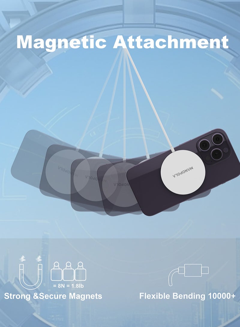مقبض الباب شاحن مانوبولا اللاسلكي المغناطيسي، شاحن آمن مغناطيسيًا لأجهزة Apple، شاحن سري  وات متوافق مع iPhone 16/15/14/13/12 Pro/Max/Plus/Mini وAirPods 3/2/Pro 2/Pro - Image 4