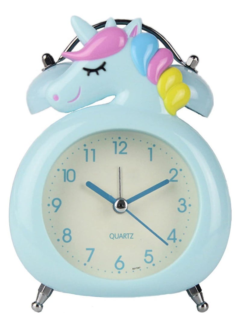 Alarm Clock with Twin Bells for Students Silent Second Hand Non Ticking Battery Operated Easy to Read Children's Sleep Trainer Bedside Decor  - Image 1
