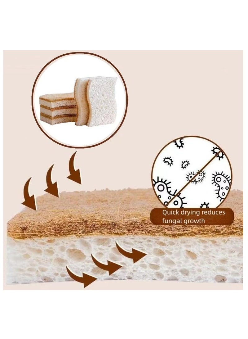 Loquat 10 Pcs Eco-Friendly Natural Cellulose Sponges for Kitchen Use - Image 3