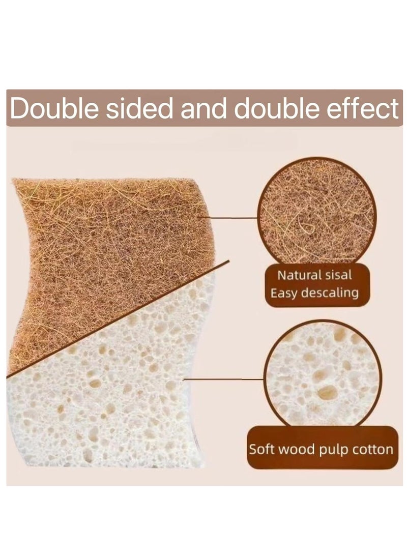 Loquat 10 Pcs Eco-Friendly Natural Cellulose Sponges for Kitchen Use - Image 2