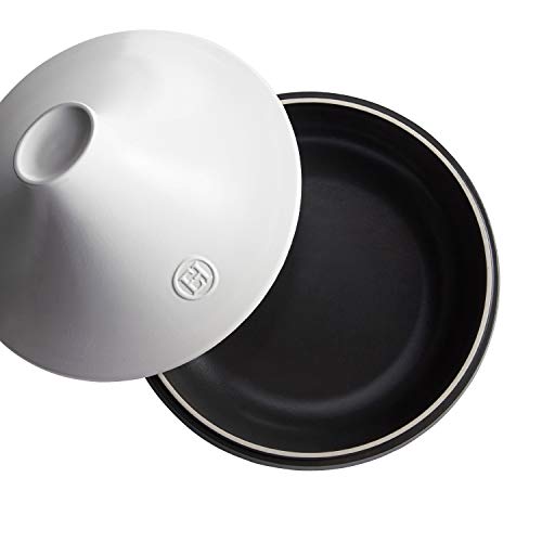 Emile Henry Delight Ceramic Tagine, 4.0 Quart, Slate with White - Image 4