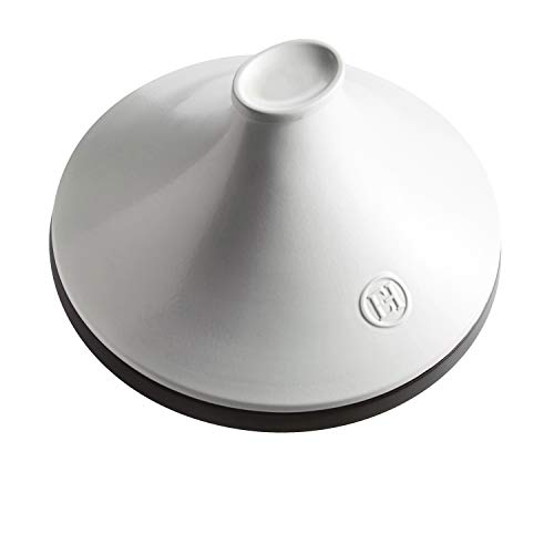 Emile Henry Delight Ceramic Tagine, 4.0 Quart, Slate with White - Image 3