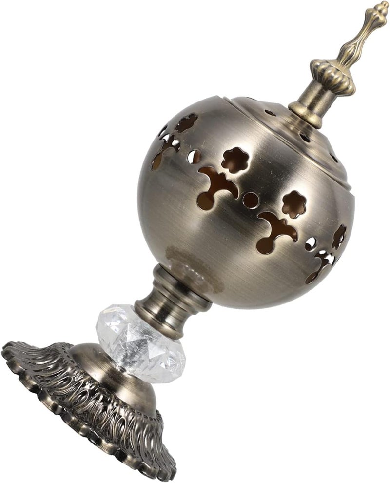 woobles Incense Holder Arabian Incense Burner Holder for Bakhoor Oud Incense Sticks Iron Frankincense Burner Home Decor (Bronze) Charcoal Burner - Image 1