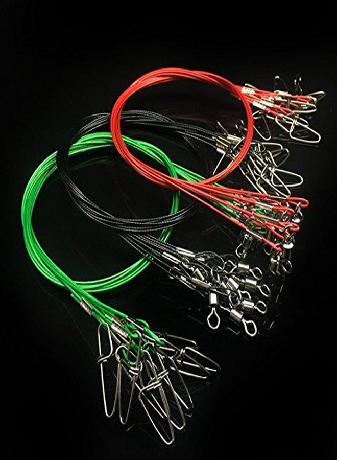 Laxygo 20pcs Fishing Wire Leaders Heavy Duty Fishing Stainless Steel Wire Leaders 70kg High Strength Fishing Leaders with Swivels and Snaps Black/Red/Green - Image 5