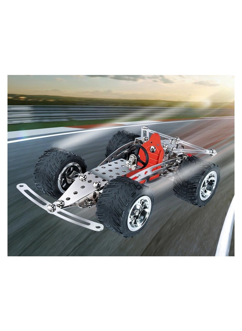 eitech - eitech 2 in 1 Metallic Building Set Racing Car and Quad Bike Model Construction Kit Ideal for 8+ Year in Developing STEM and Engineering Skills 180 Pieces - Image 1