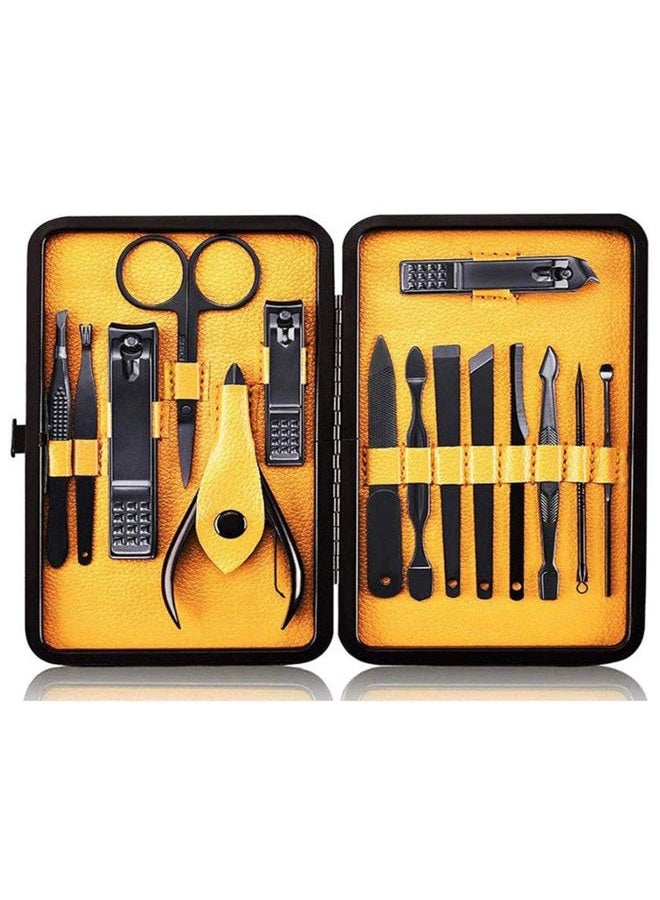 QLNE Nail Clippers Sets High Precisio Stainless Steel Nail Cutter Pedicure Kit 15 Pcs Nail File Sharp Nail Scissors and Clipper Manicure Pedicure Kit Fingernails & Toenails with Portable stylish Case - Image 1