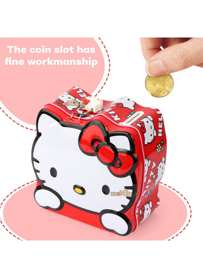 Zest 4 Toyz Zest 4 Toyz Money Bank for Kids Kitty Piggy Bank Metal Body Money Saving Coin Bank for Kids Girls Boys with Lock N Key Secure Money Coin Bank Best Return Gift (Red)  - Image 2