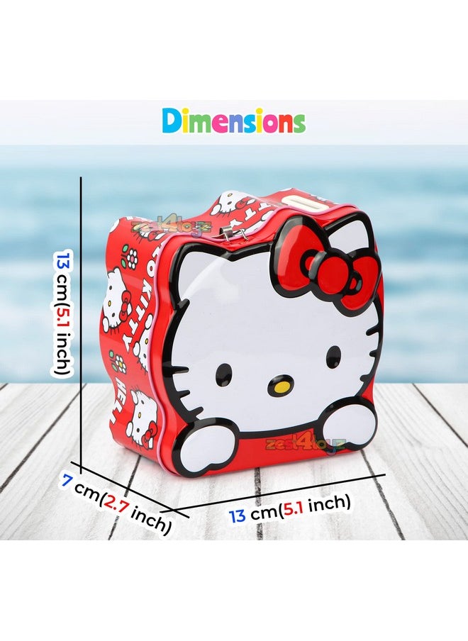 Zest 4 Toyz Zest 4 Toyz Money Bank for Kids Kitty Piggy Bank Metal Body Money Saving Coin Bank for Kids Girls Boys with Lock N Key Secure Money Coin Bank Best Return Gift (Red)  - Image 3