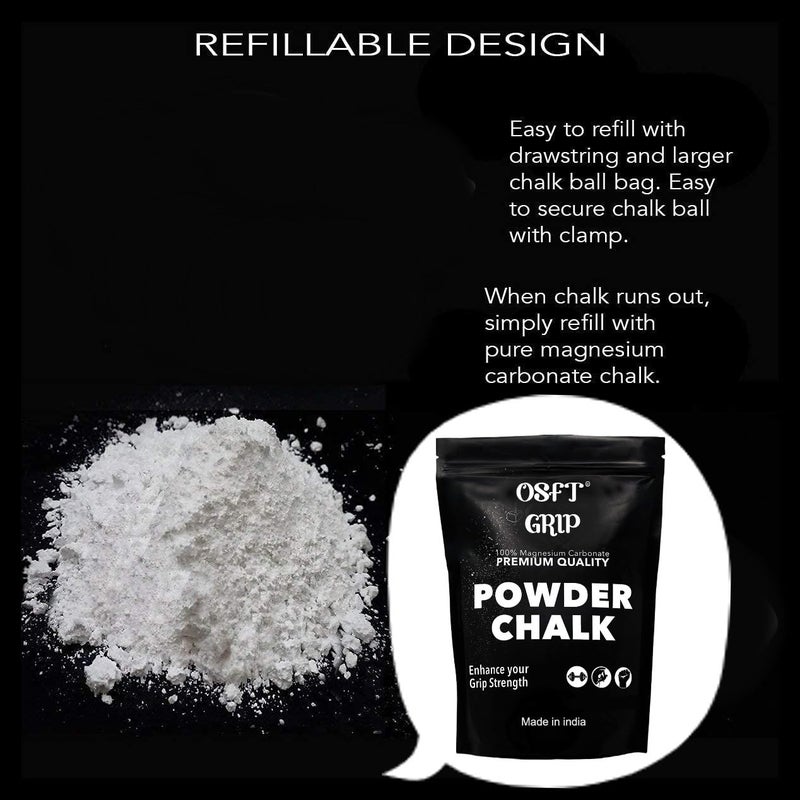 OSFT Magnesium Carbonate Powder Gym Chalk for Weightlifting Cross Fitness Training Gymnastics Rock Climbing Deadlifting Workout Bouldering Billiards Pole Dancing (Combo Pack (450 + 450) gm) - Image 4