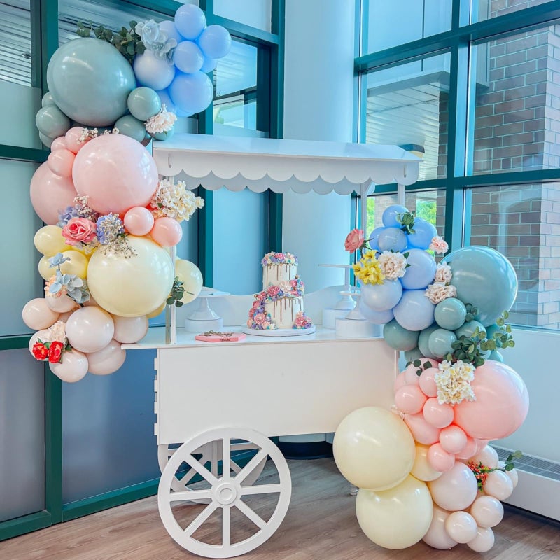 Isndare Pink Green Balloons Arch Sage Green Pink Blue Yellow White Balloon Garland Pastel Blue Yellow Beige Olive Latex Balloons Fairy Birthday Tea Goose Party Decorations Wedding Wildflower Baby Shower - Image 5