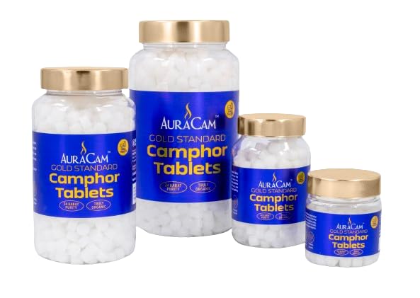 AuraCam Gold Standard Camphor Tablets for Puja, Meditation, Spirituality Kapooram Tablets for Puja Pure & Pleasant Fragrance Kapoor (Small, Pack of 1, 250 Grams) - Image 5