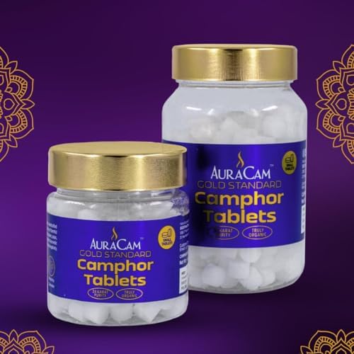 AuraCam Gold Standard Camphor Tablets for Puja, Meditation, Spirituality Kapooram Tablets for Puja Pure & Pleasant Fragrance Kapoor (Small, Pack of 1, 250 Grams) - Image 4