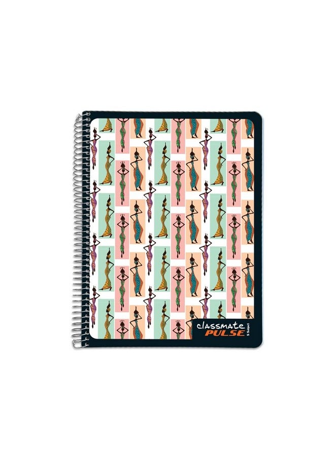classmate Classmate Pulse 5 Subject Spiral Notebook - Pack of 1 | Single Line | 250 Pages | A4 - 29.7cm x 21.0cm | Attractive Cover Designs | Soft Cover | Notebooks for College Students  - Image 1