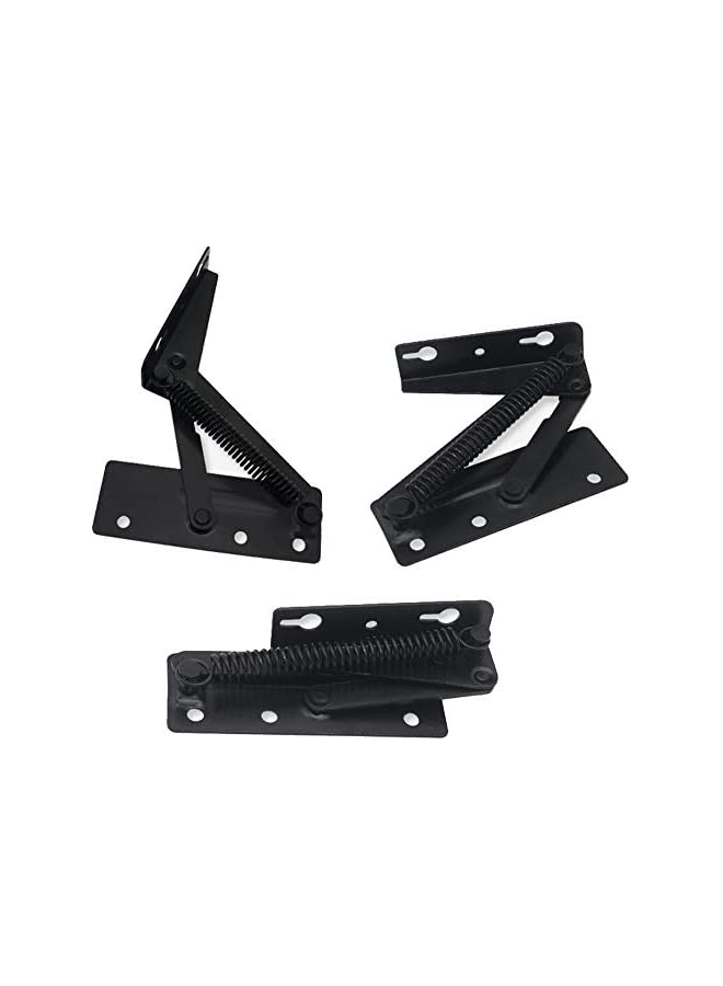 S-TOP 2 Pieces 80 Degree Foldable Lifting Bracket, Black Spring Hinges are widely Used in Sofa Hinge Lifters, Furniture Storage Support Hinges - Image 4