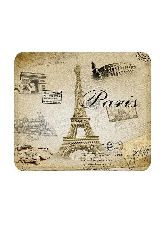 Careyoungs Eiffel Tower Bath Rug Paris Tower Bath Mat Romantic Decor Bathroom Mat 29.5L x 17.7W Inches (75Lx45Wcm) Brown - Image 1