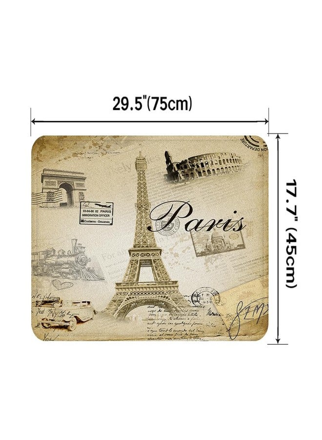 Careyoungs Eiffel Tower Bath Rug Paris Tower Bath Mat Romantic Decor Bathroom Mat 29.5L x 17.7W Inches (75Lx45Wcm) Brown - Image 3
