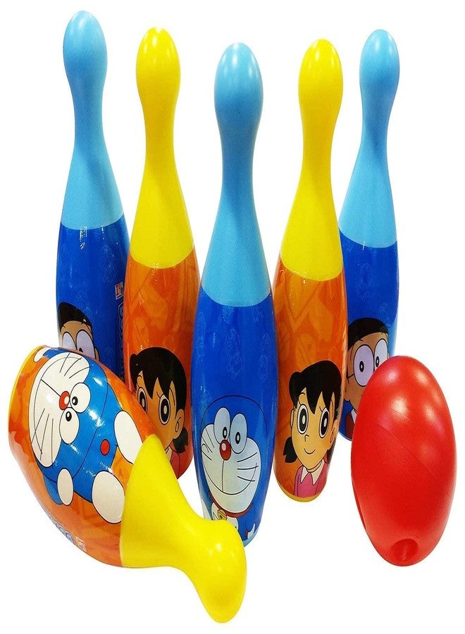 SANTALON Bowling Game Set for Kids with 6 Pin and 1 Ball Sport Toys Gift for Baby Boys Girls Age 3 4 5 6 Years Old,Plastic (Multicolor). (DOREMON) - Image 1