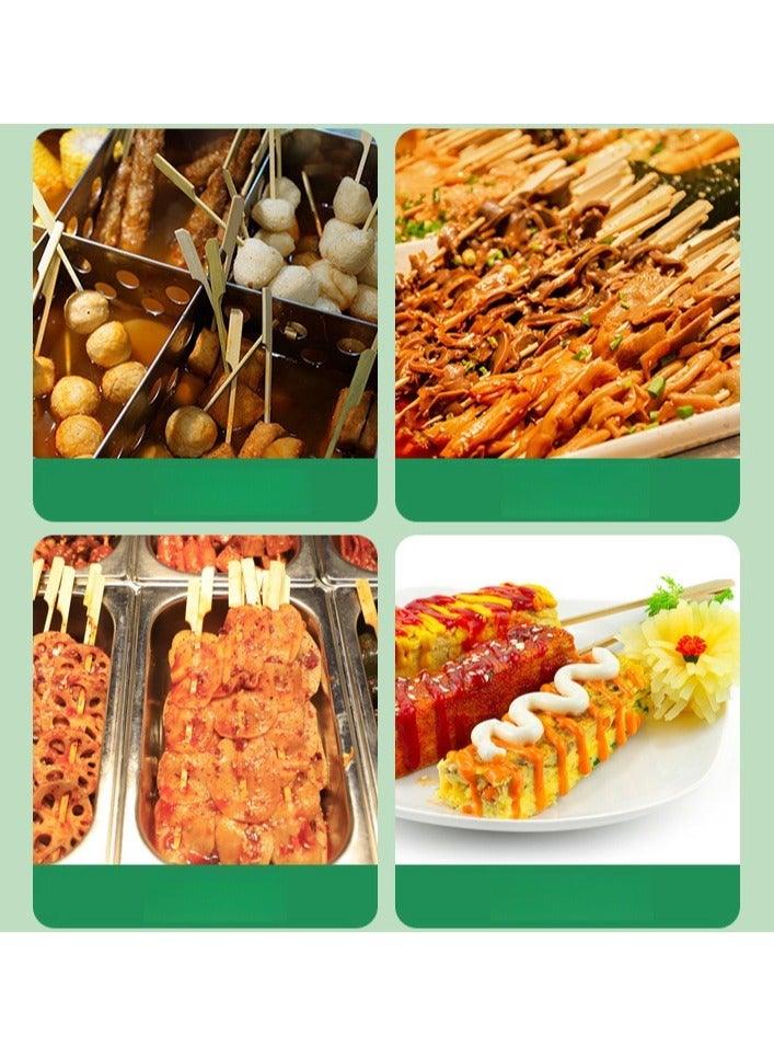 100 Pcs Bamboo Skewers, Natural wooden Food Grade, Cocktail sticks for Marshmallow Fruit Skewers BBQ Store  - Image 5